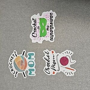 Crochet mom/superpower theme stickers